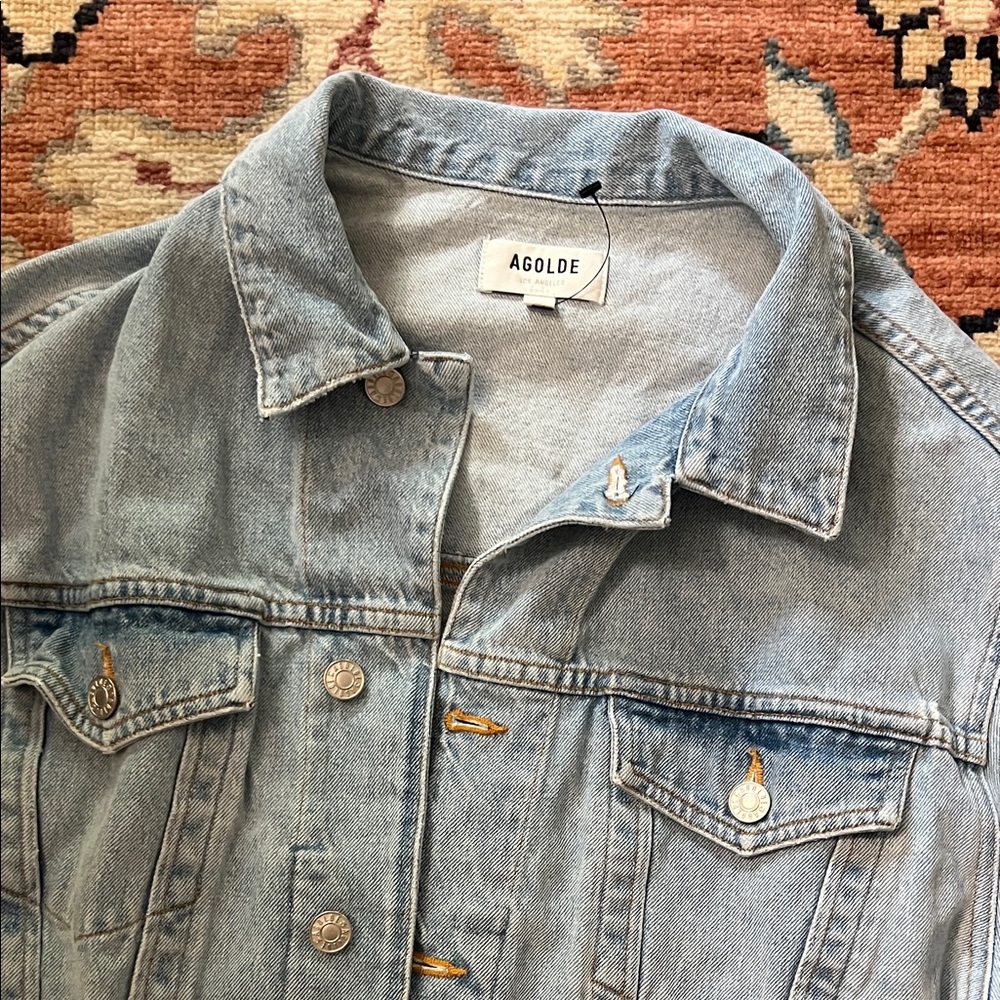 AGOLDE Faded Light Blue Denim Jacket - Picture 2 of 5